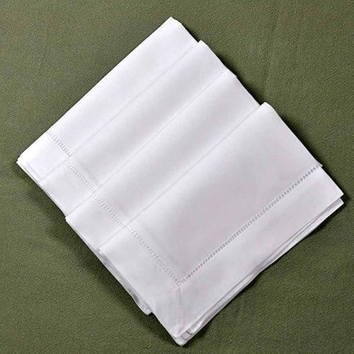 Miniatura 10 de Servilletas de lino de 24 x 24 pulgadas, juego de 4 servilletas de tela blanca, lavables, servilletas de tela blanca, servilletas de tela para mesa