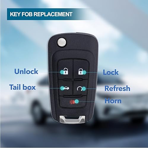 Miniatura 6 de Llavero de repuesto para Chevy Cruze Equinox Camaro Impala Malibu Sonic GMC Terrain Buick Regal Verano Encore Allure Lacrosse 2010-2021 con ID de