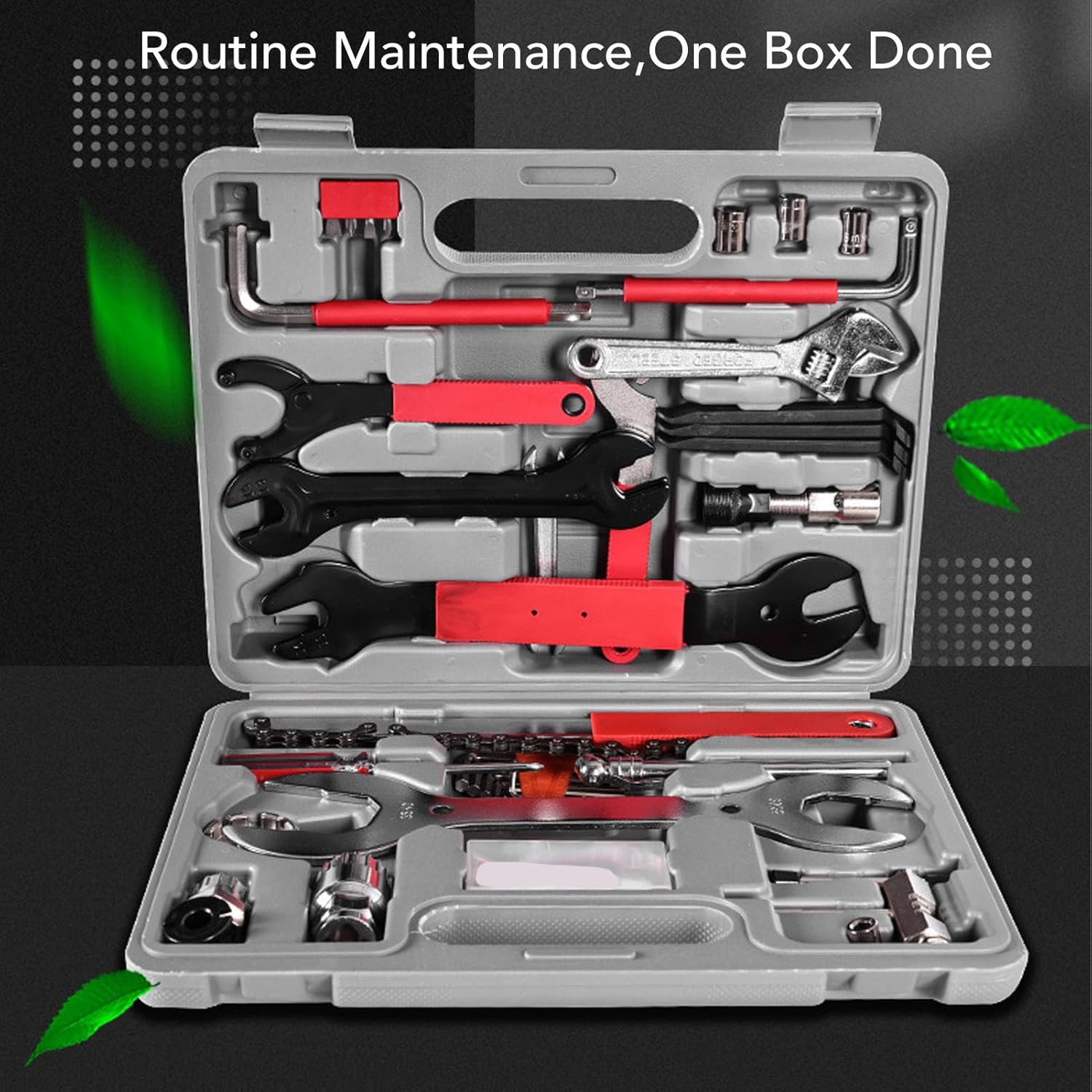 Generic Bike Tool Kit, 45 Pcs Multi Functional Bike Maintenance Tools with Storage for Road Mountain Bikes and Household Use