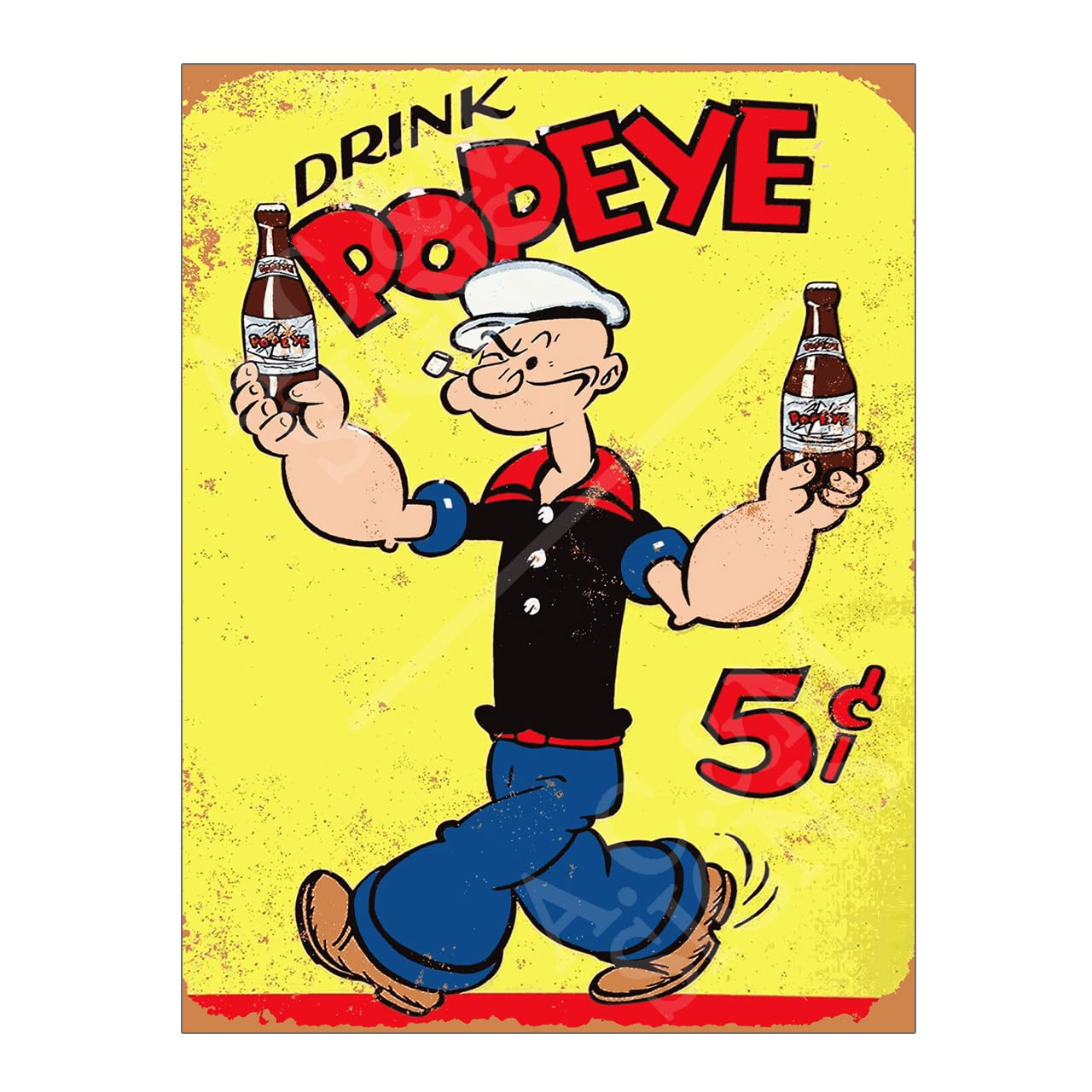 Metal Sign Plaque Print Poster Retro Vintage Popeye Ref12703 8x6in