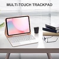 JADEMALL iPad 10/11 Billentyűzet Trackpad Mágneses Bluetooth Detachható Tok Rózsaszín 6
