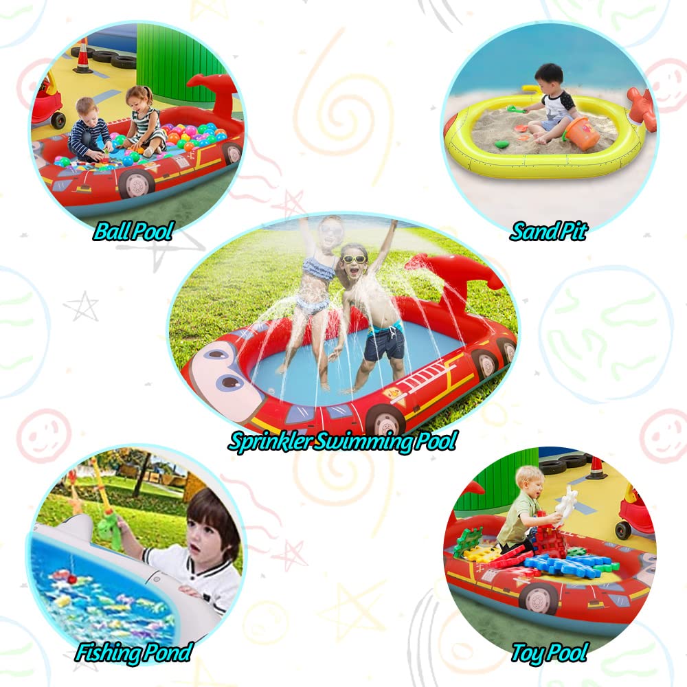 Walmeck Piscina Gonfiabile con Irrigatore per Bambini da 69 Pollici