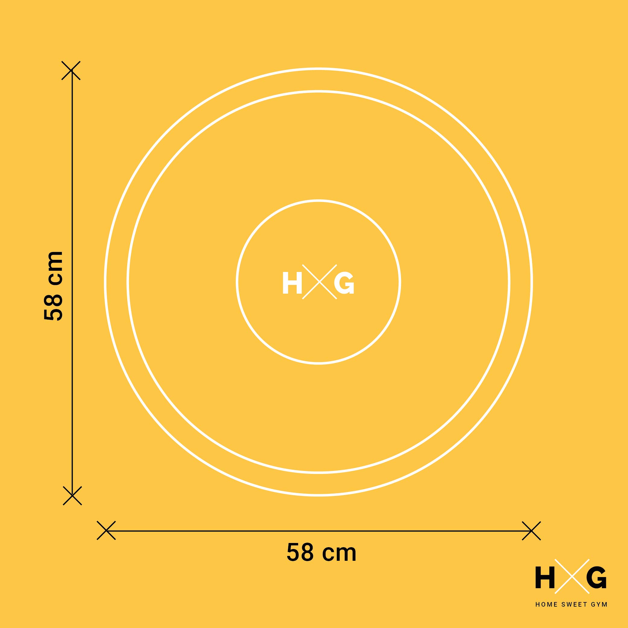HxG. Balance Trainer Fitball con inflador y gomas, plataforma de equilibro de 58cm antideslizante, perfecta para tu entrenamiento, semiesfera de Ejercicios de Yoga, Pilates y Fitness.