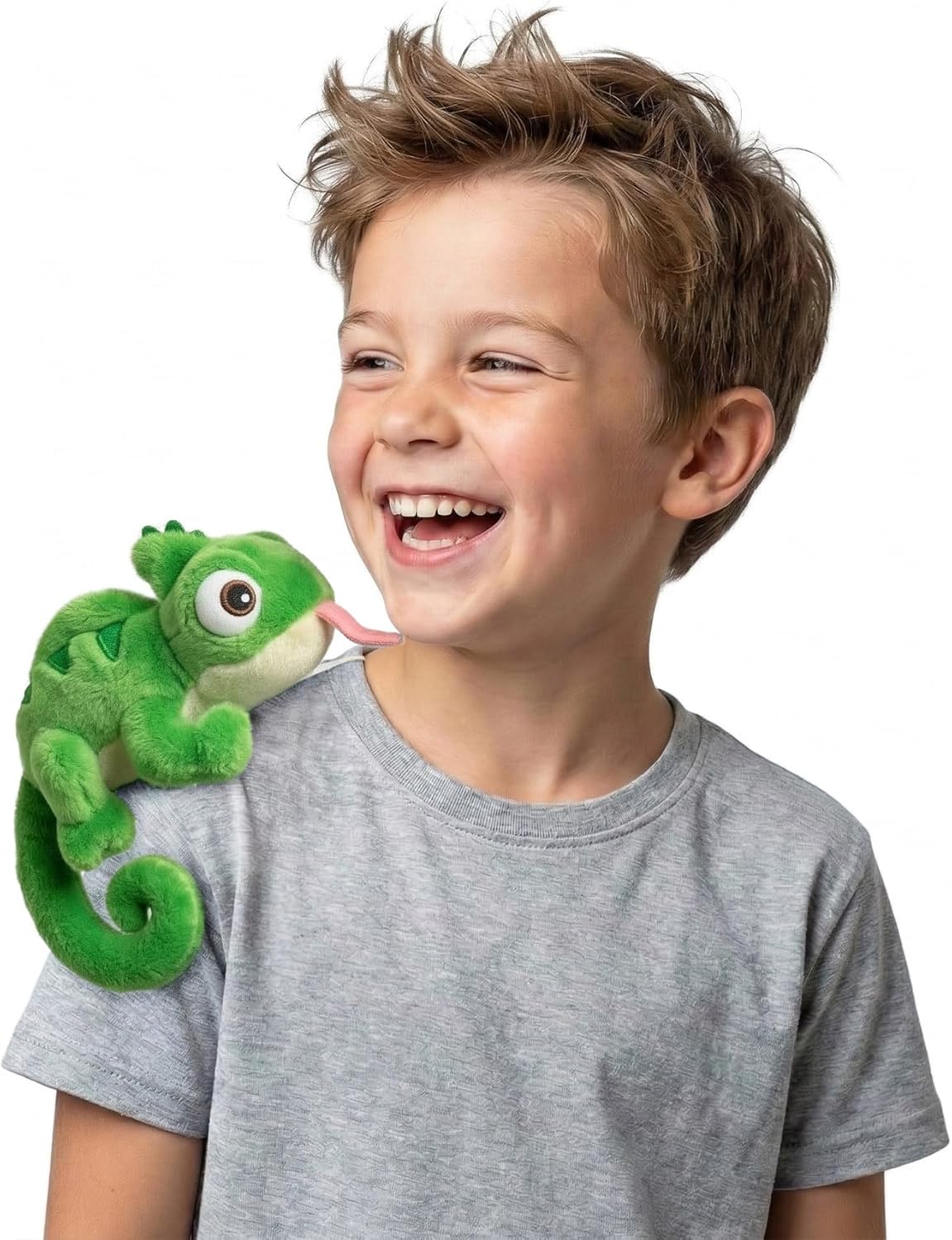 Quirky Chameleon Magnetic Shoulder Plush Toy Wearable Mini Plush Lizard Palm Size Plush Tower Princess Sidekick Prop Fairy Tale Reptile Safari Jungle Explorer Silly Animal Favor Girls