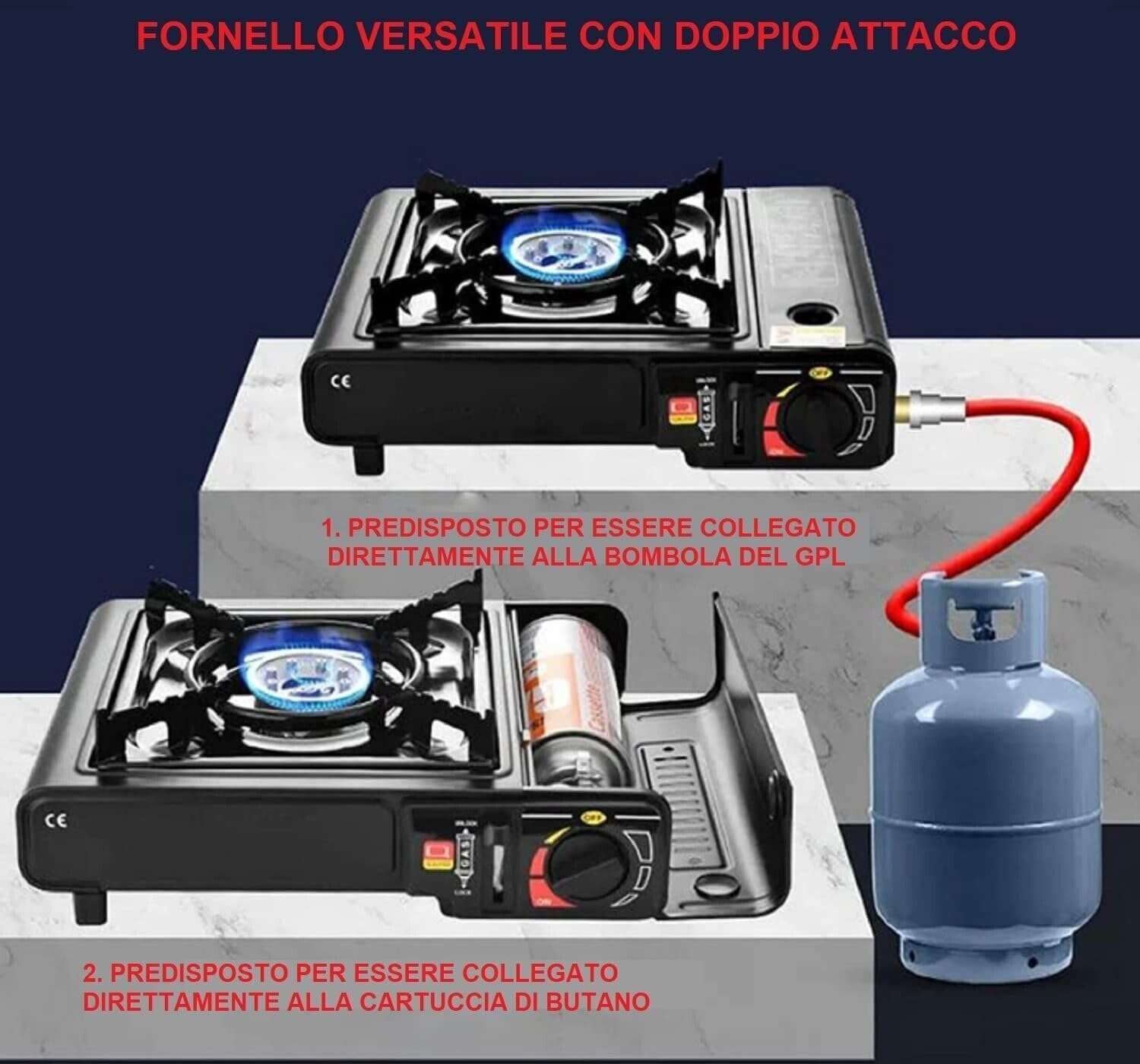 Fornello A Gas Da Campeggio A Doppio Attacco Cartucce O Bombola