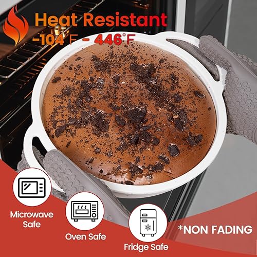 Miniatura 6 de Molde redondo para pasteles de 9 pulgadas, marco reforzado de metal, molde de silicona para hornear con asa, confeti fácil de mover