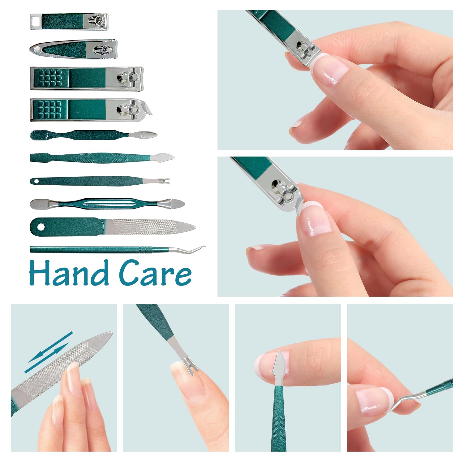 Juego de manicura profesional para cortaúñas y pedicura, 30 piezas de acero inoxidable para el cuidado de las uñas, kit de aseo con lujosa funda de cuero de viaje para hombres y mujeres