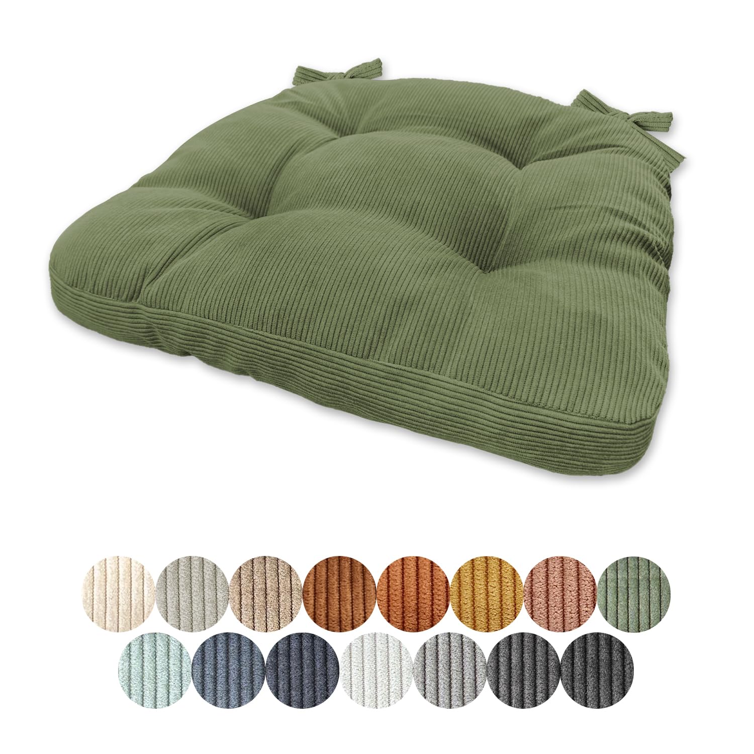 Lsjoaw Seat Pads 1PCS Non Slip Chair Cushions Chair Pads with Ties Garden Chair Cushions Comfortable and Soft Seat Cushion for Living Room Kitchen Garden Office （Color#8-16.9x16.5x15.7x2.4in）