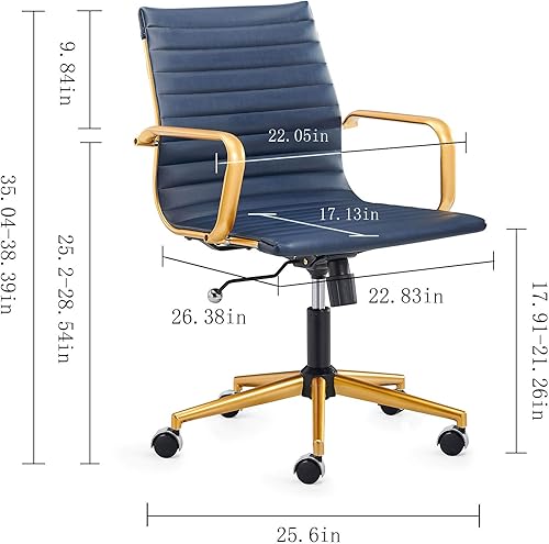 Miniatura 26 de Silla de oficina giratoria con reposabrazos y ruedas, cómodo asiento ajustable para juegos para adultos, silla de trabajo resistente para oficina en