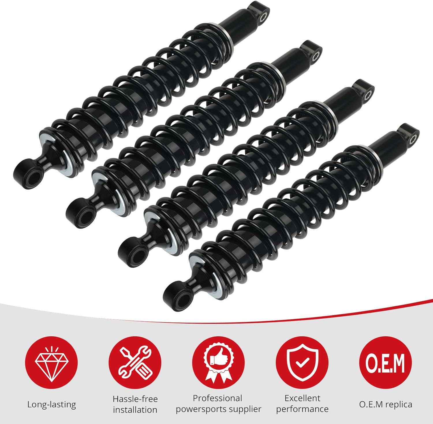 JAVIK 4Pcs Front & Rear Shocks Absorber For Honda Foreman 500 TRX500FM TRX500FE 2005-2009 2011 O.E.M# 52400-HP0-A02 51400-HP0-A02