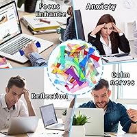 Vista 6 de 44 Pcs Mixed Color Marble Mesh Fidget Stress Relieve Set, Focus Enhance, Relieves Stress and Increase Focus for Student and Aldult, ADHD ADD OCD