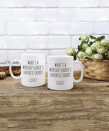 Miniatura 4 de Qué es el acorde favorito de un líder de adoración GSus! Taza de café divertida de broma regalo para líder de adoración (15 onzas)