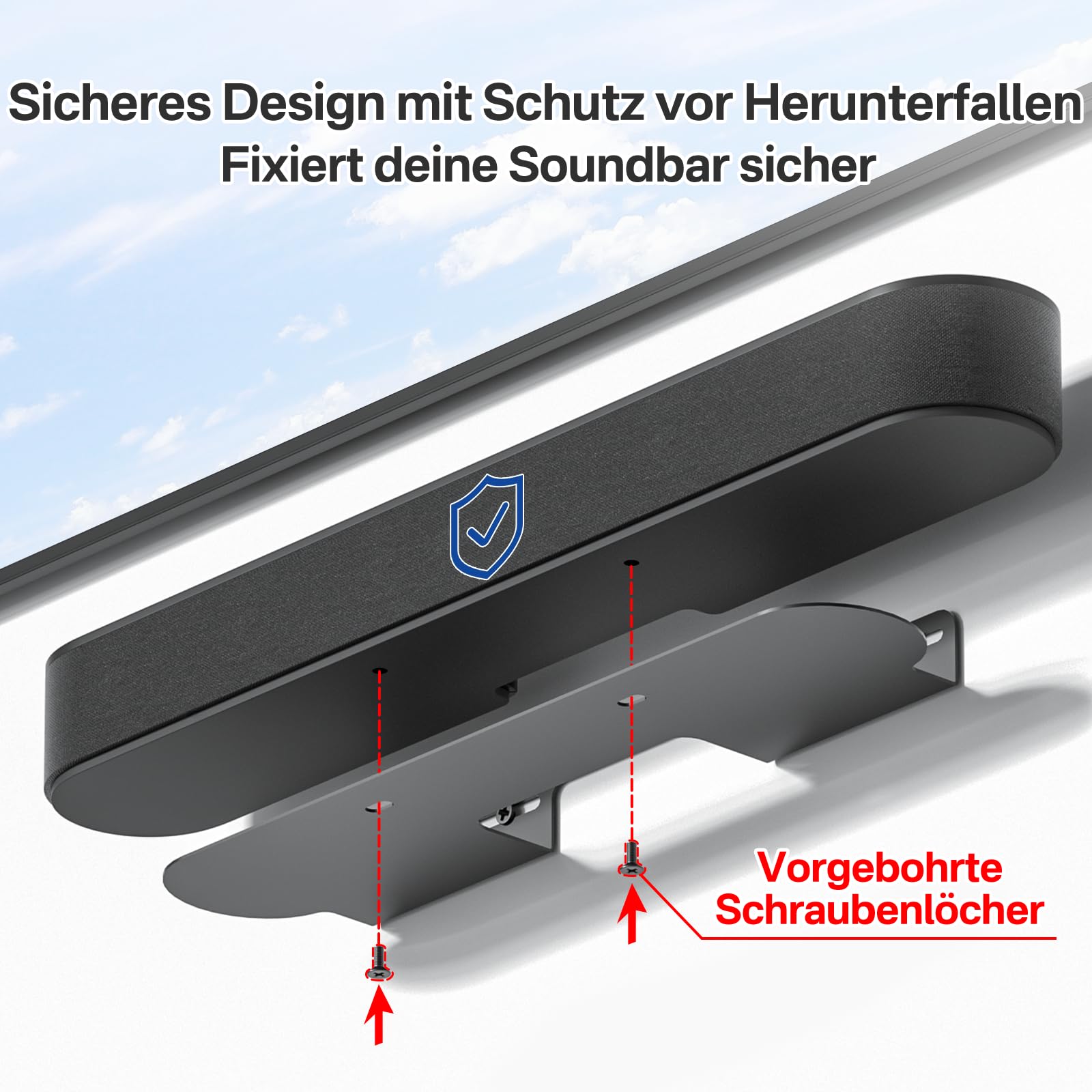 Supporto Soundbar per Sonos Beam Gen 1 & Gen 2, staffa di montaggio a parete robusta per Sonos Beam, 1 pezzo