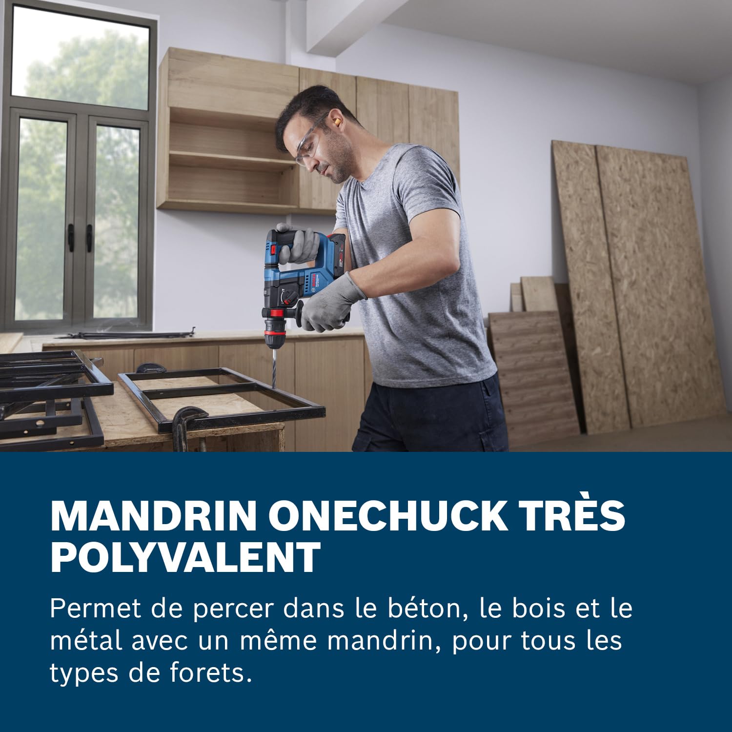 Bosch Professional 18V System perforateur sans-fil GBH 18V-18 X (mandrin ONECHUCK, 2 batteries 18V 2,0Ah, GAL 18V-40, GDE 24)