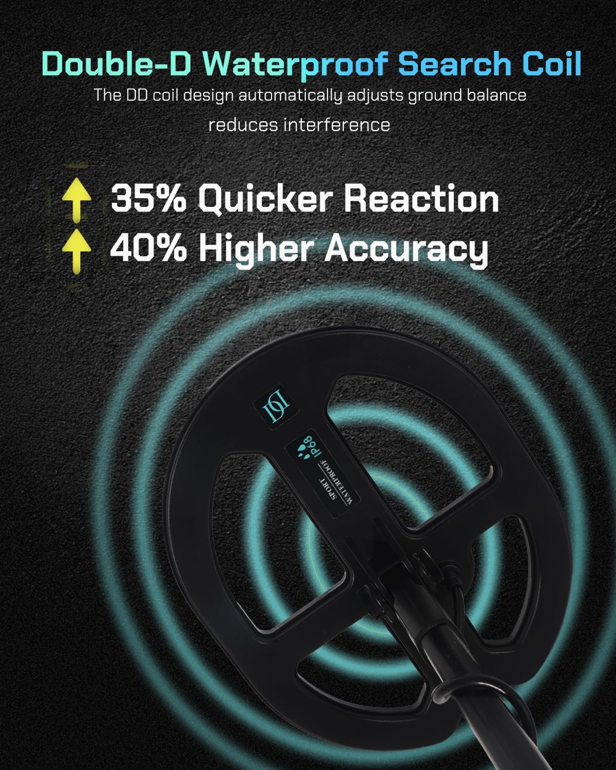 Rechargeable Metal Detector for Adults - 4000mAh High Capacity - 12 Inch Deep Depth Professional Gold Detector Double-D Waterproof Coil for Beach,Higher Accuracy Metal Detector with 6 Detection Modes