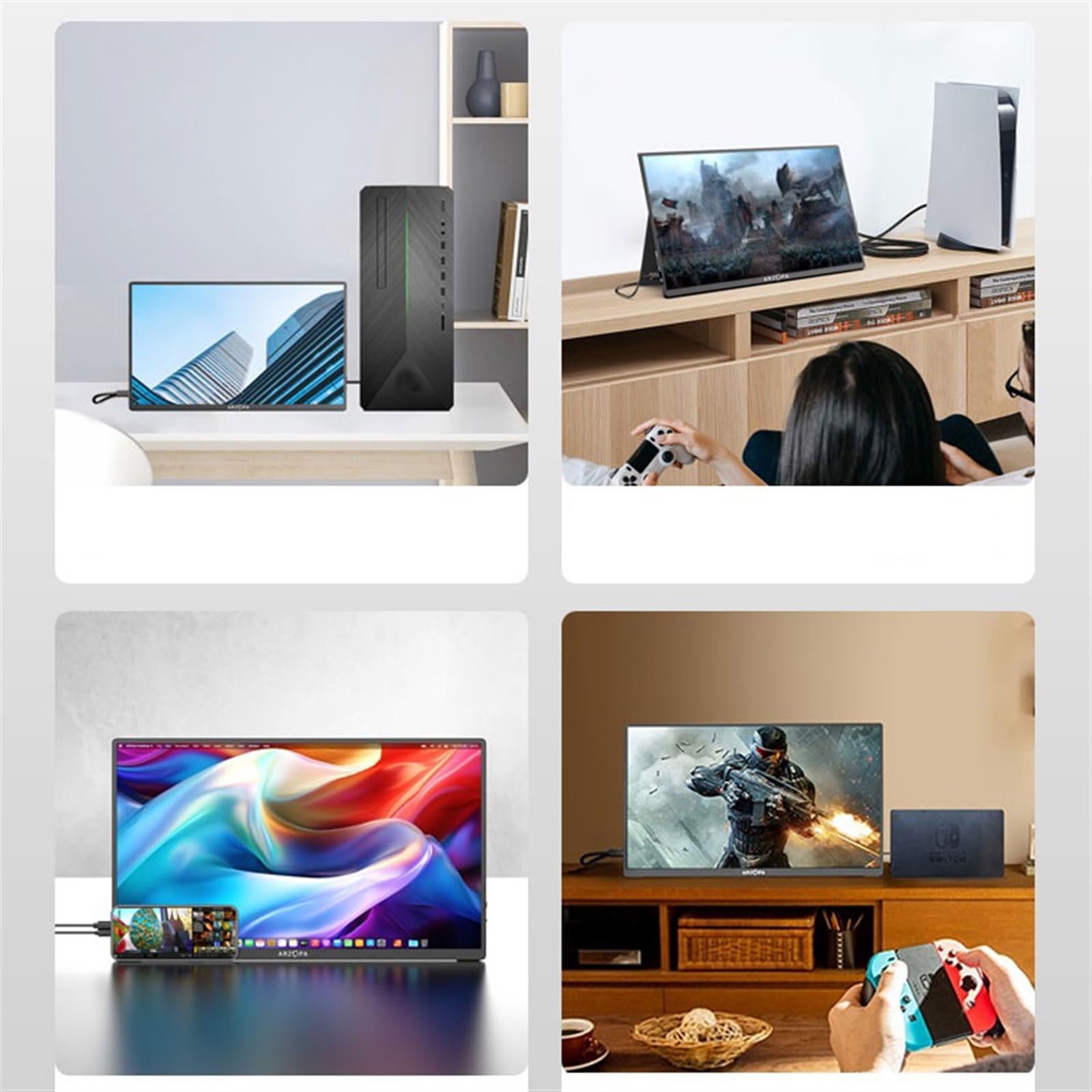 Monitor a schermo grande da 17,3 pollici Risoluzione 1920 * 1080 60HZ IPS Schermo secondario di espansione for laptop esterno for host gioco Monitor per Smart Working
