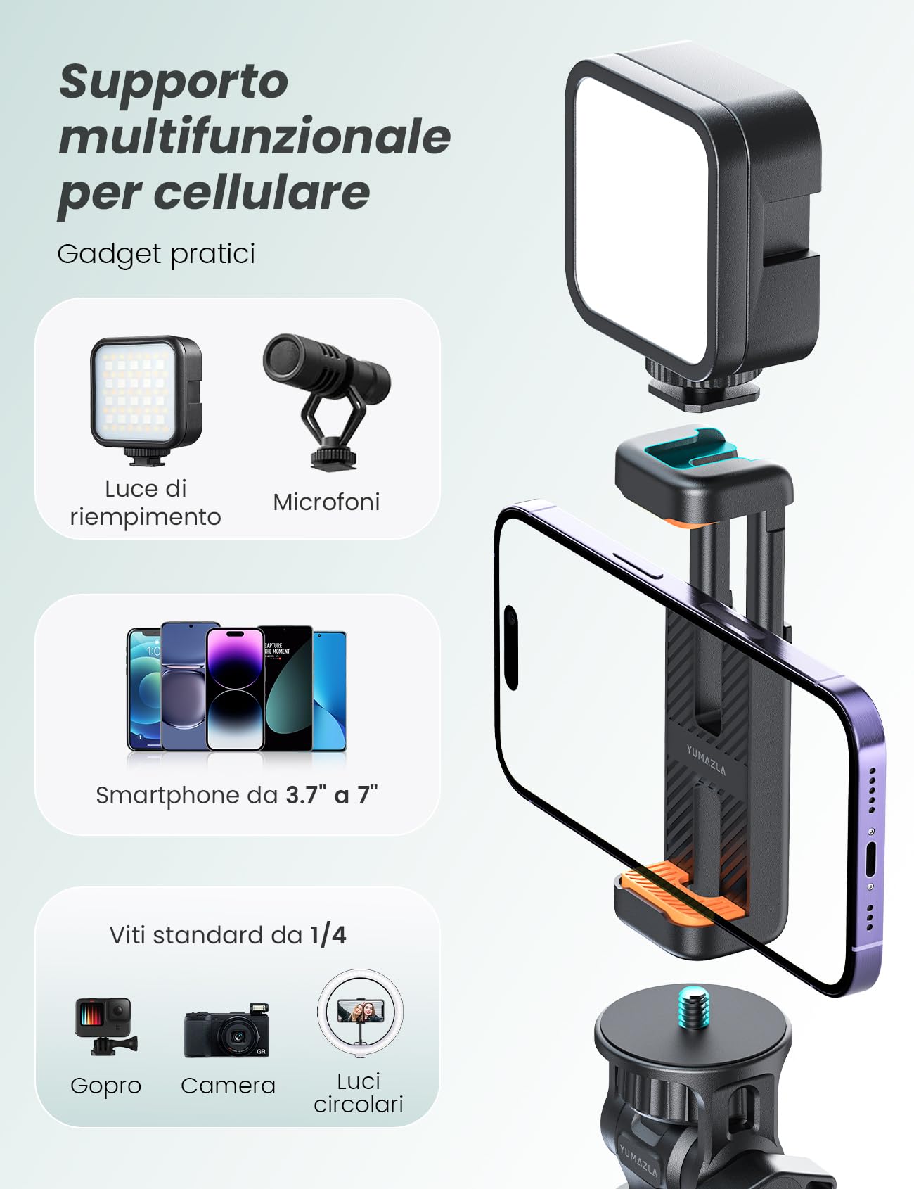 180cm Treppiede per Cellulare, Bastone Selfie Treppiede con Telecomando e Supporto con Telecomando Wireless, Estensibile Treppiedi Compatibile con Smartphones.