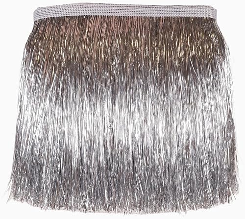 Miniatura 10 de 10 yardas de 8 pulgadas de ancho con flecos metálicos de oropel con flecos, adornos de oropel para bricolaje, baile latino, accesorios de ropa,
