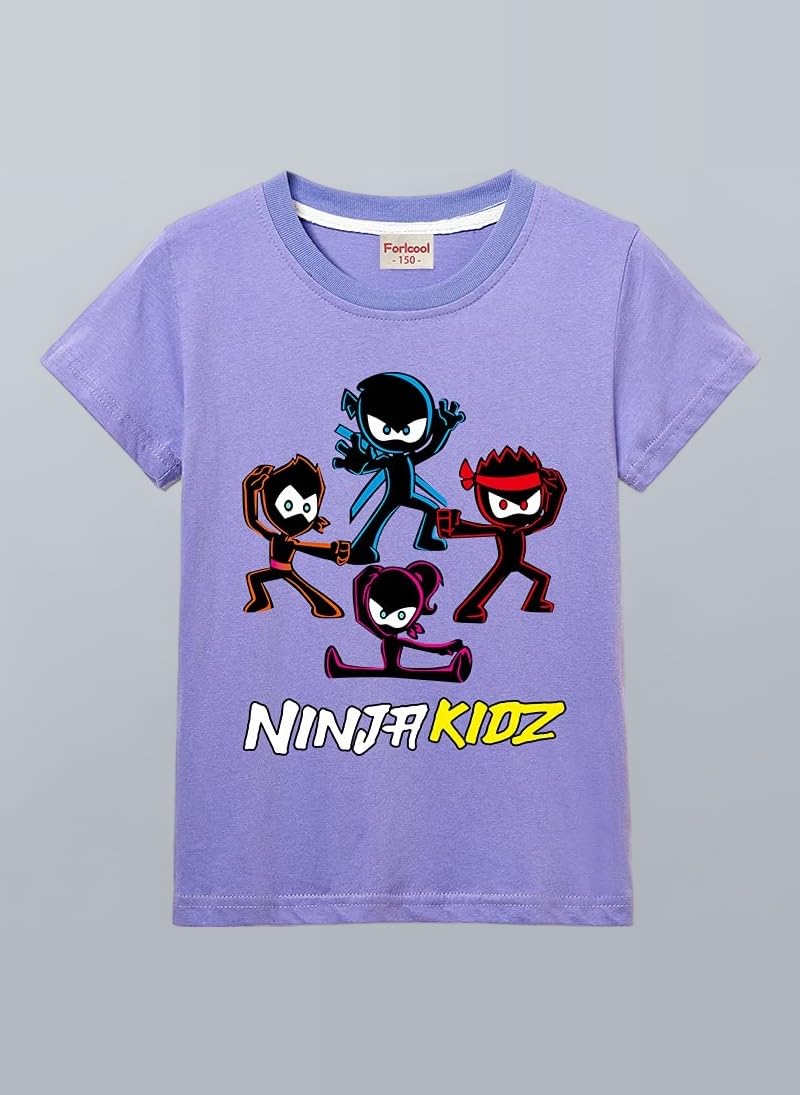 Kids Boys Casual Short Sleeve Girls T-Shirt 100% Cotton Tee for Children