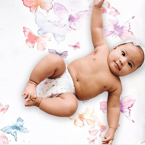 Miniatura 10 de Oilo Manta de bebé, parte trasera de felpa suave de lujo y estampado de jersey 100% algodón turco, doble capa, 30 x 40 pulgadas, borde de jersey