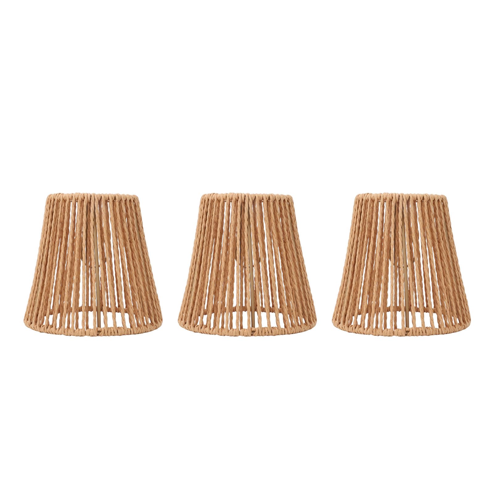 3pcs Small Lamp Shades Replacement Woven Lampshade Modern Home Decor for Candle Chandeliers