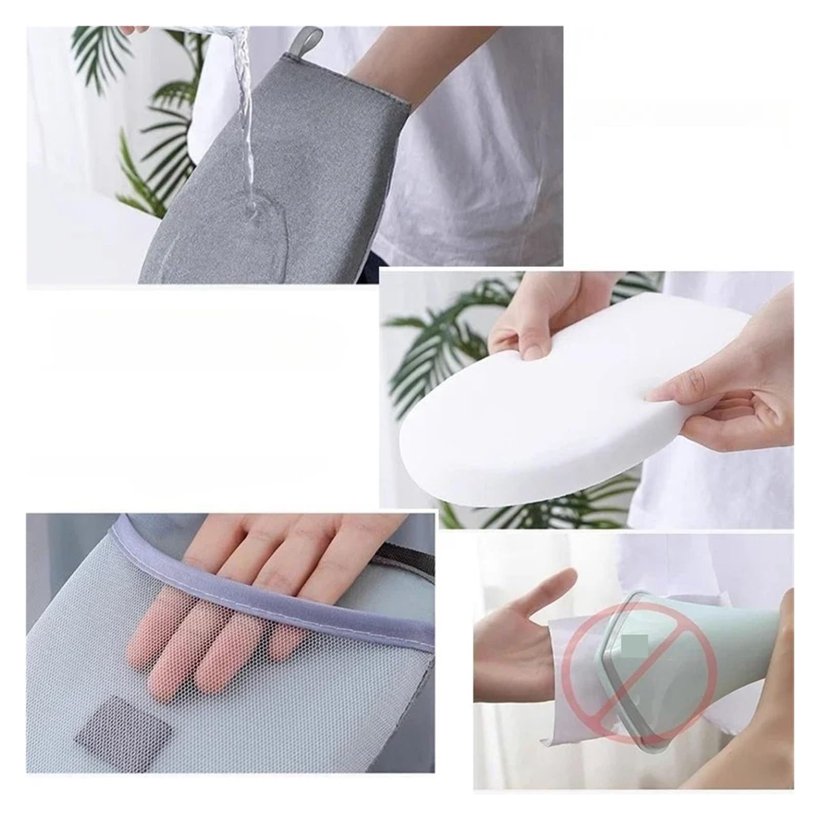 Kleidungsdampfer Bügelhandschuhe Isolierte Handschuhe mit Handbügelbrett Home Garment Steamer Wasserdichter Anti-Dampf-Handschuh Tragbarer Mini-Bügeleisenhalter für Kleidung Hemden Bügeln(Mix-10PCS)