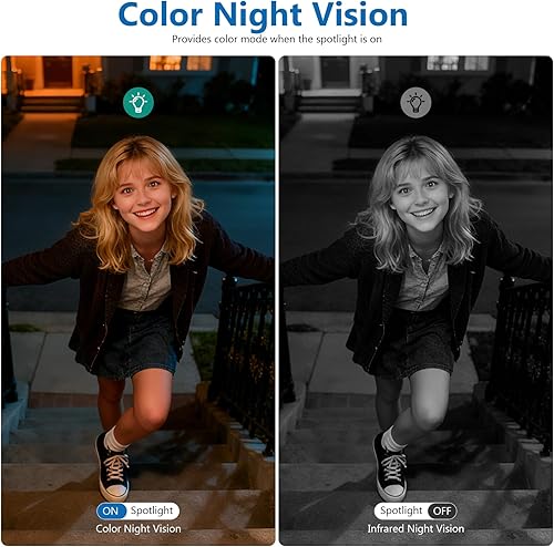Miniatura 6 de Cámara de seguridad 2K inalámbrica para exteriores, cámaras WiFi alimentadas por energía solar para seguridad del hogar con detección de movimiento,