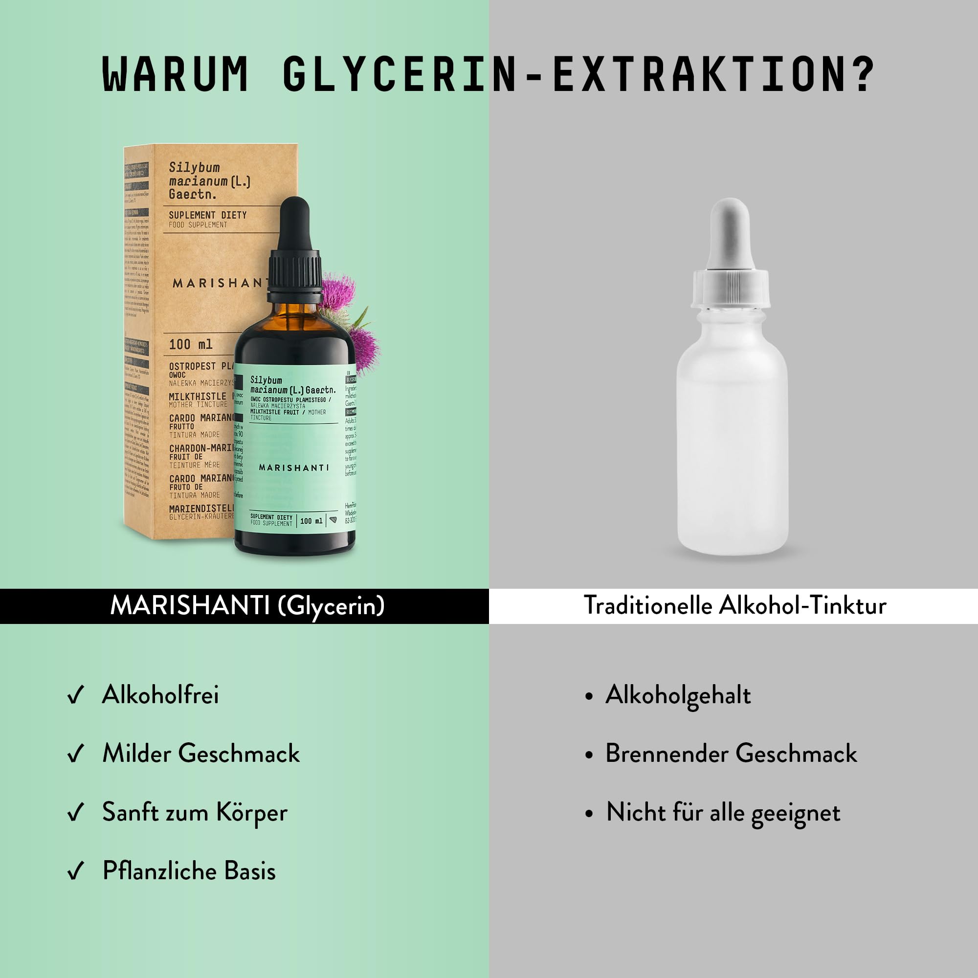 Mariendistel Kräuterextrakt Alkoholfrei - Tropfen 100 ml