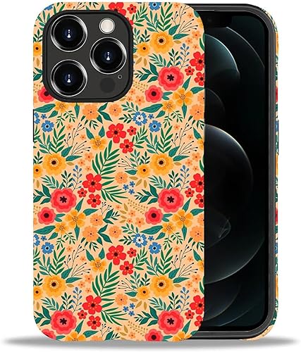 Miniatura 74 de Funda para iPhone 11 Pro Max, flores rojas coloridas 2 en 1, carcasa rígida + silicona, a prueba de golpes, protección contra caídas compatible con
