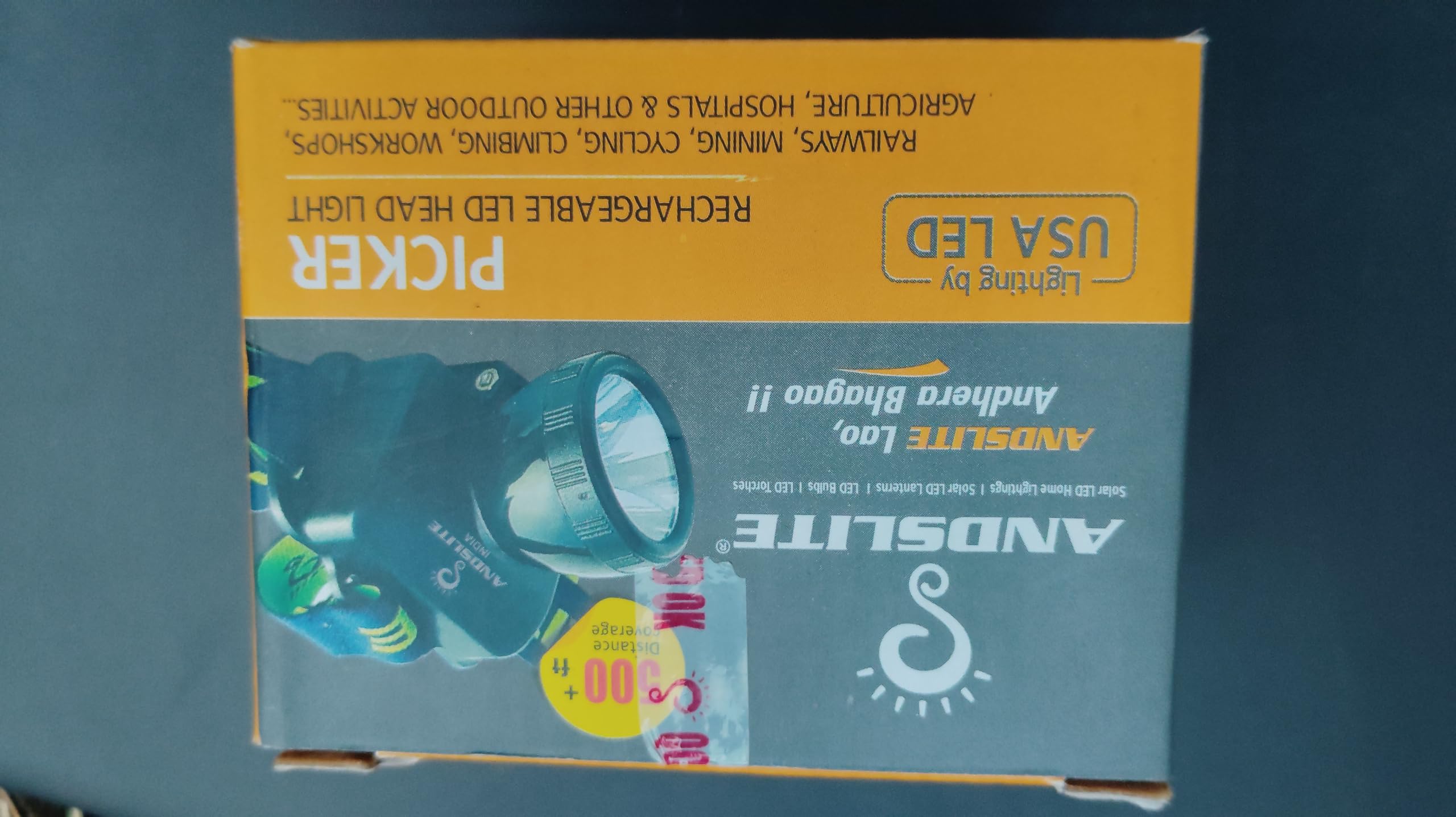 ANDSLITE Rechargeable LED Head Light, USA LED, Picker Model, for Mining, Cycling, Workshops, Outdoor Activities