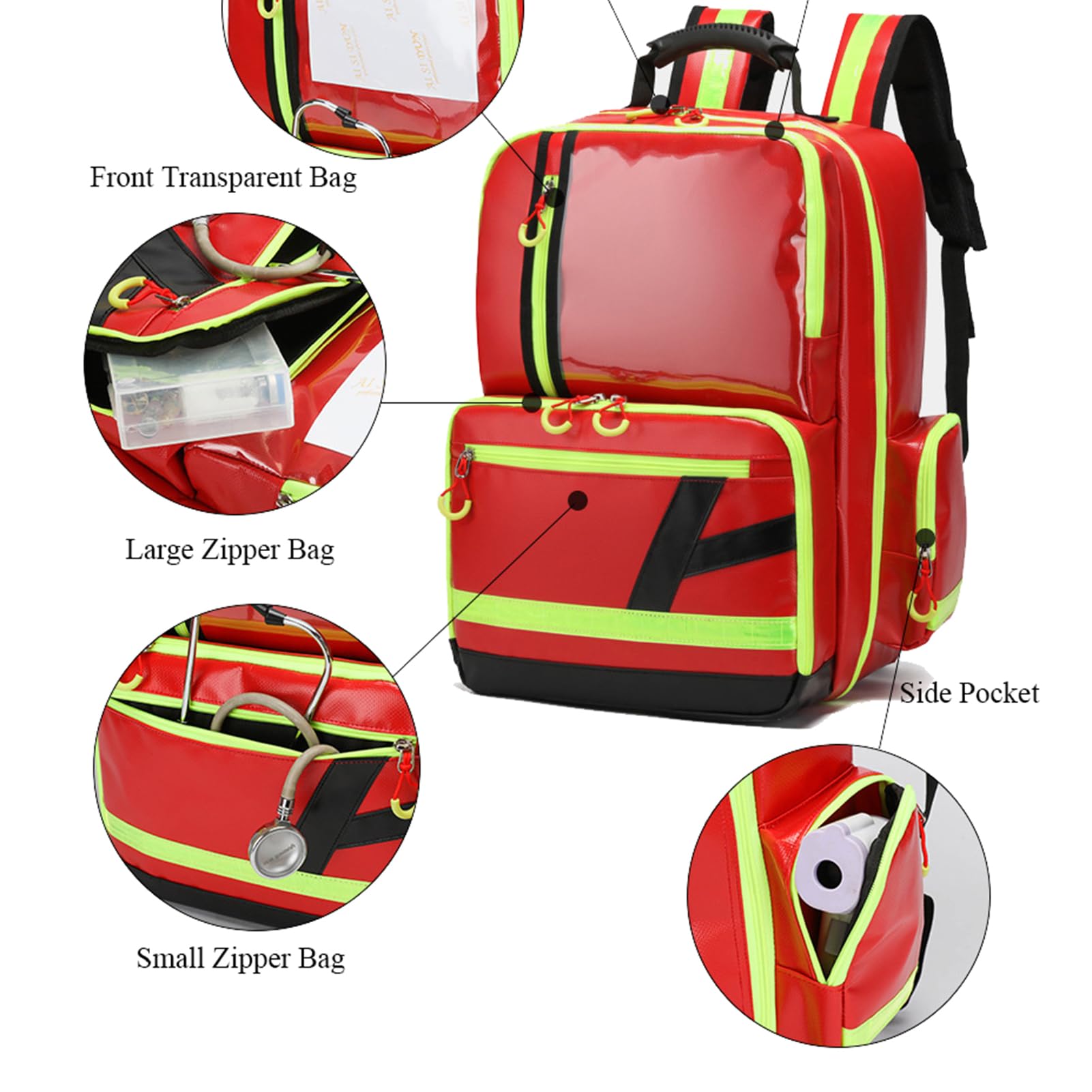 Bolsa de Primeros Auxilios para emergencias EMS, Mochila de Primeros Auxilios, Compartimentos múltiples, Mochila de Emergencia vacía para EMS, Camping, Senderismo, hogar, excursiones