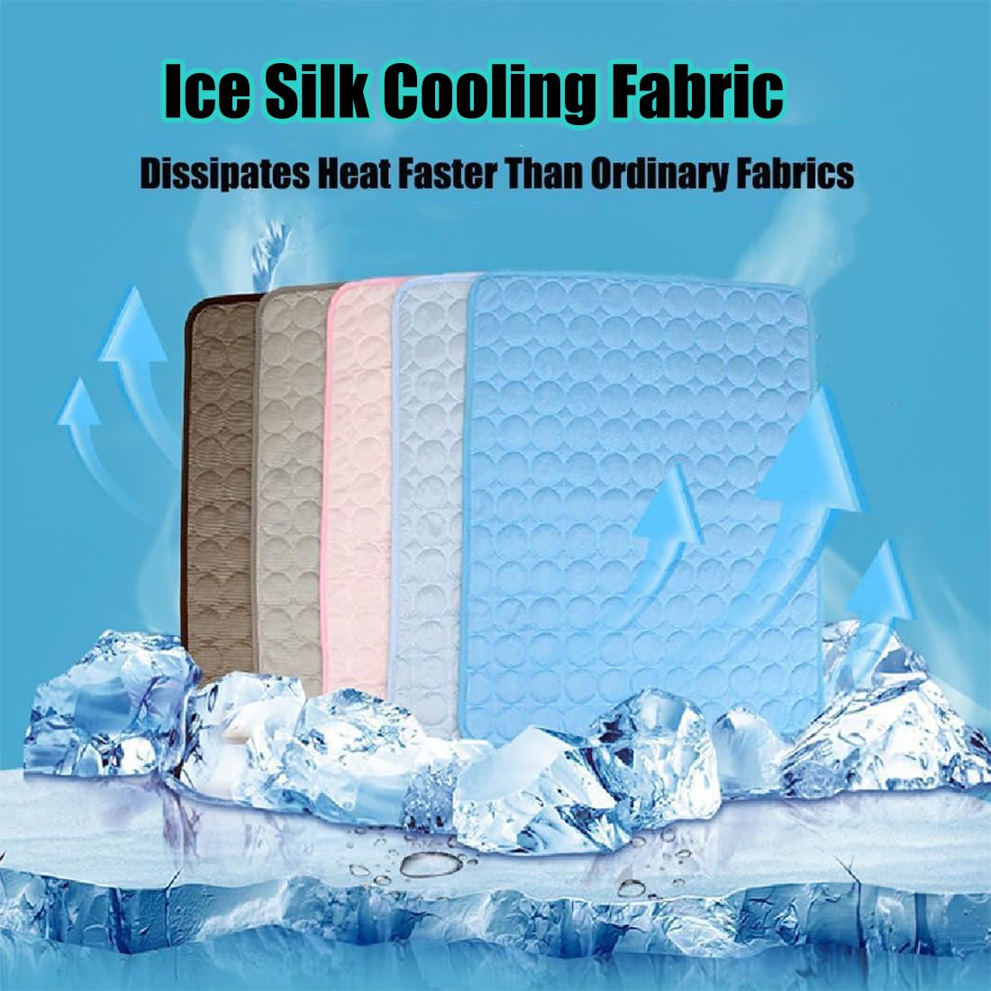 Esterilla Refrigerante para Perros, Alfombrilla Refrescante Lavable Gatos, Cama de Verano Plegable Antideslizante Mascotas Pequeñas Grandes, Cojín Transpirable Casa Viaje (Coffee,150*100cm)