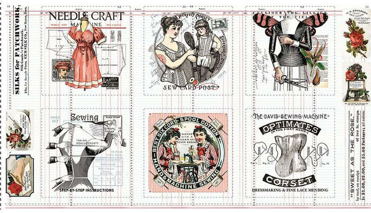 Riley Blake Sew Journal PD13880 Panel Pages Patch 24 Panel Fabric