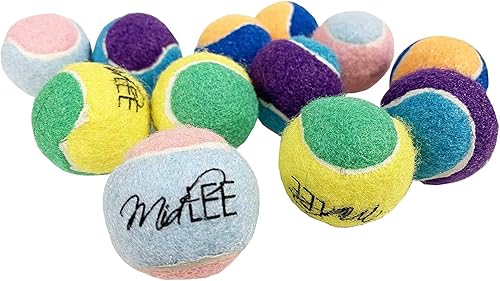 Miniatura 8 de Midlee Pelotas de tenis para perros XS de 1.5 pulgadas, paquete de 12 (azul/amarillo, 1.5 pulgadas)