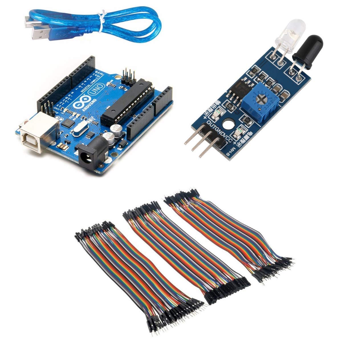 Robotbanao Arduino UNO R3 with Juper wire set and IR Sensor