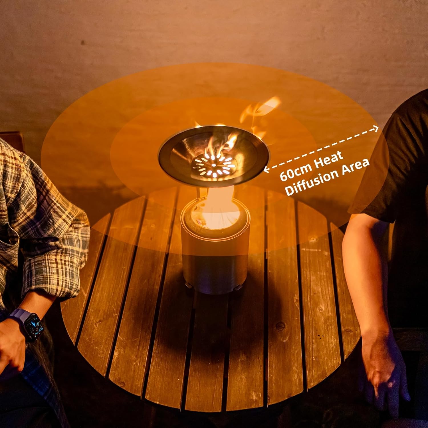 Heat Deflector for Solo Stove Mesa XL, (HxDia) 6.5 x 10.5 in, Captures and redirects Warmth,Accessory for Mesa Fire Pit,Stainless Steel Detachable Legs, 0.9lbs