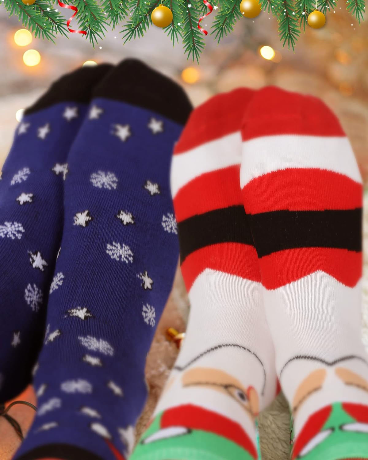 Vabean 60 Pairs Christmas Socks Gifts for Adults Colorful Novelty Holiday Crew Socks Festive Women Socks Office Gifts for Men - Image 5