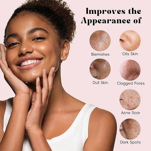 Miniatura 6 de Juego de 4 mascarillas de arcilla, mascarillas faciales para el cuidado de la piel con vitamina C, carbón, artemisa y arcilla morada, regalo de