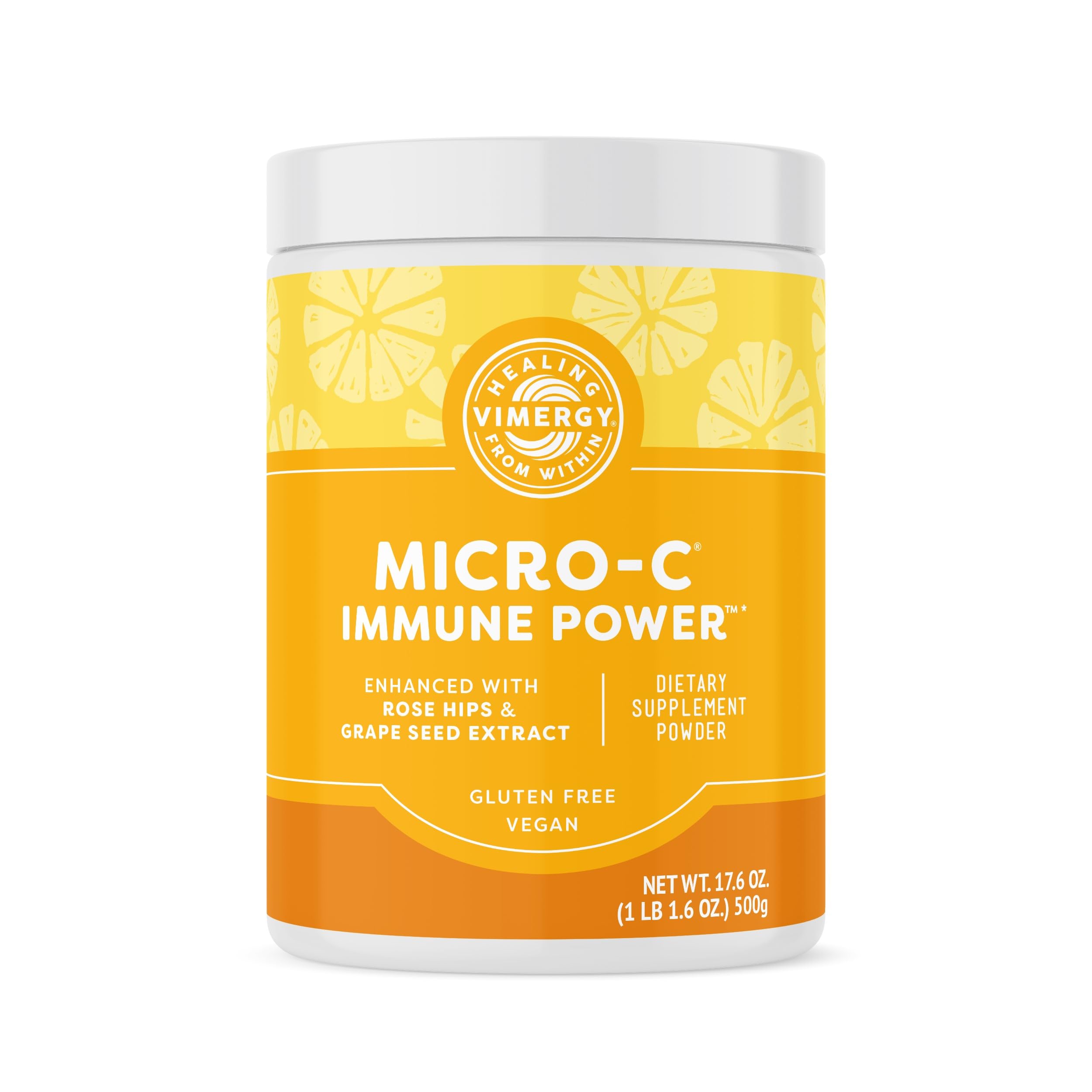VimergyMicro-C Immune Power TM *- 500g - Gentle Form – Antioxidant Phytonutrients – Immune & Nerve Support – Benefits Bone & Cartilage – Gluten-Free – Kosher – Vegan