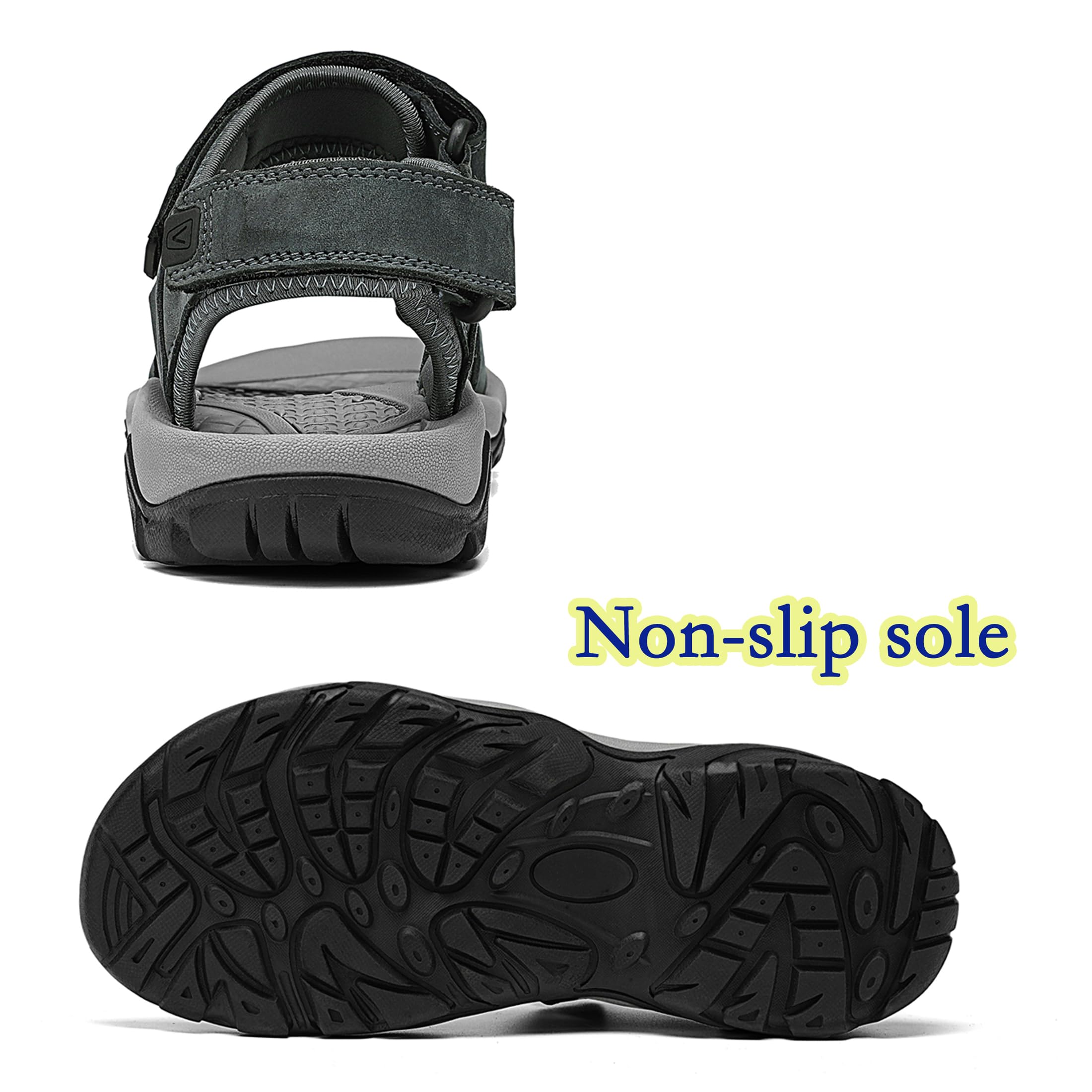 Sandale Homme Cuir Été Bout Ouvert Sandale de Sport Été Extérieur Chaussures de Sport d'eau Plage Confortable