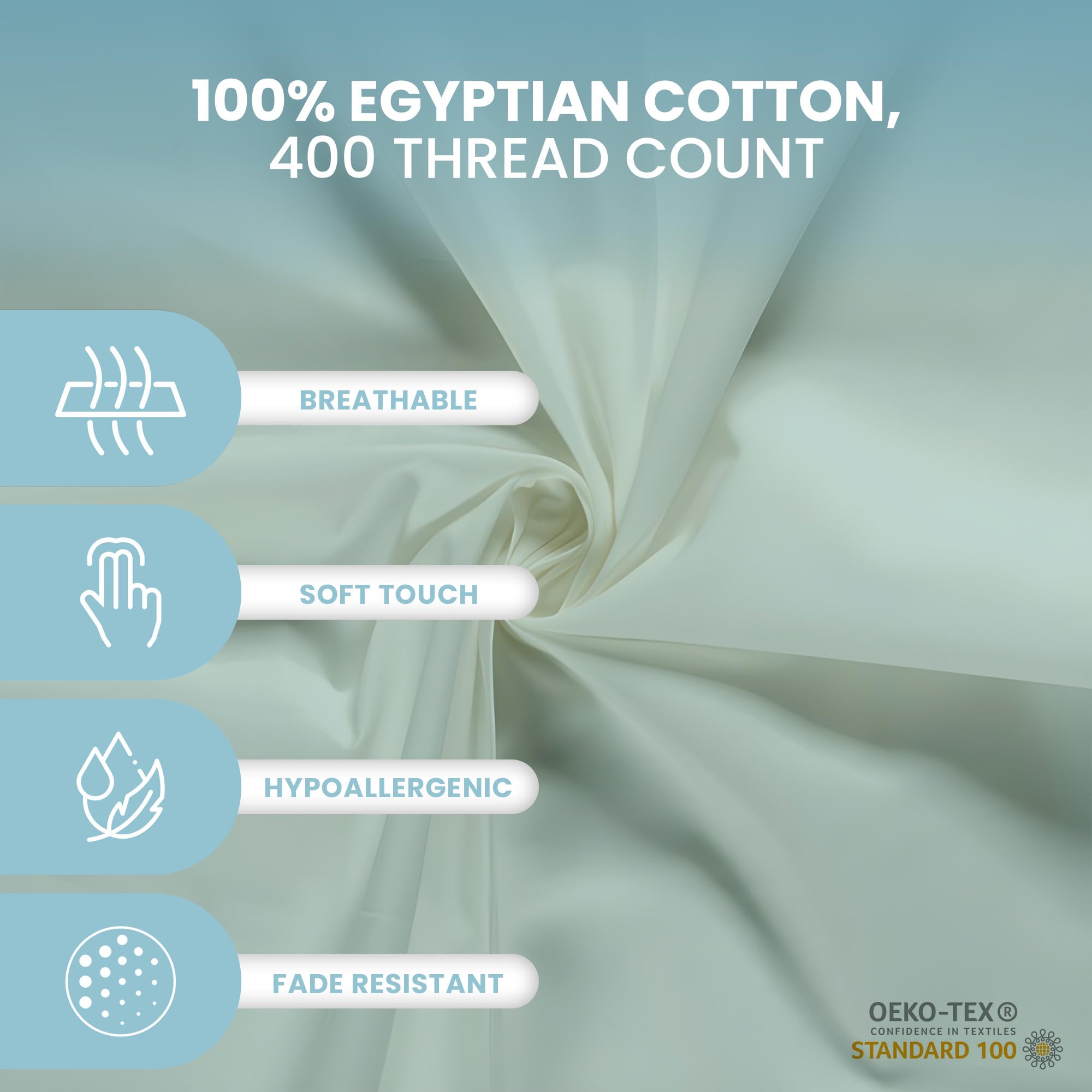 DANYDude 100% Egyptian Cotton Super King Fitted Sheet With 400 Thread Count And 40cm Extra Deep Elastic Corner Pockets Comfortable Super King Bed Sheets - Image 3