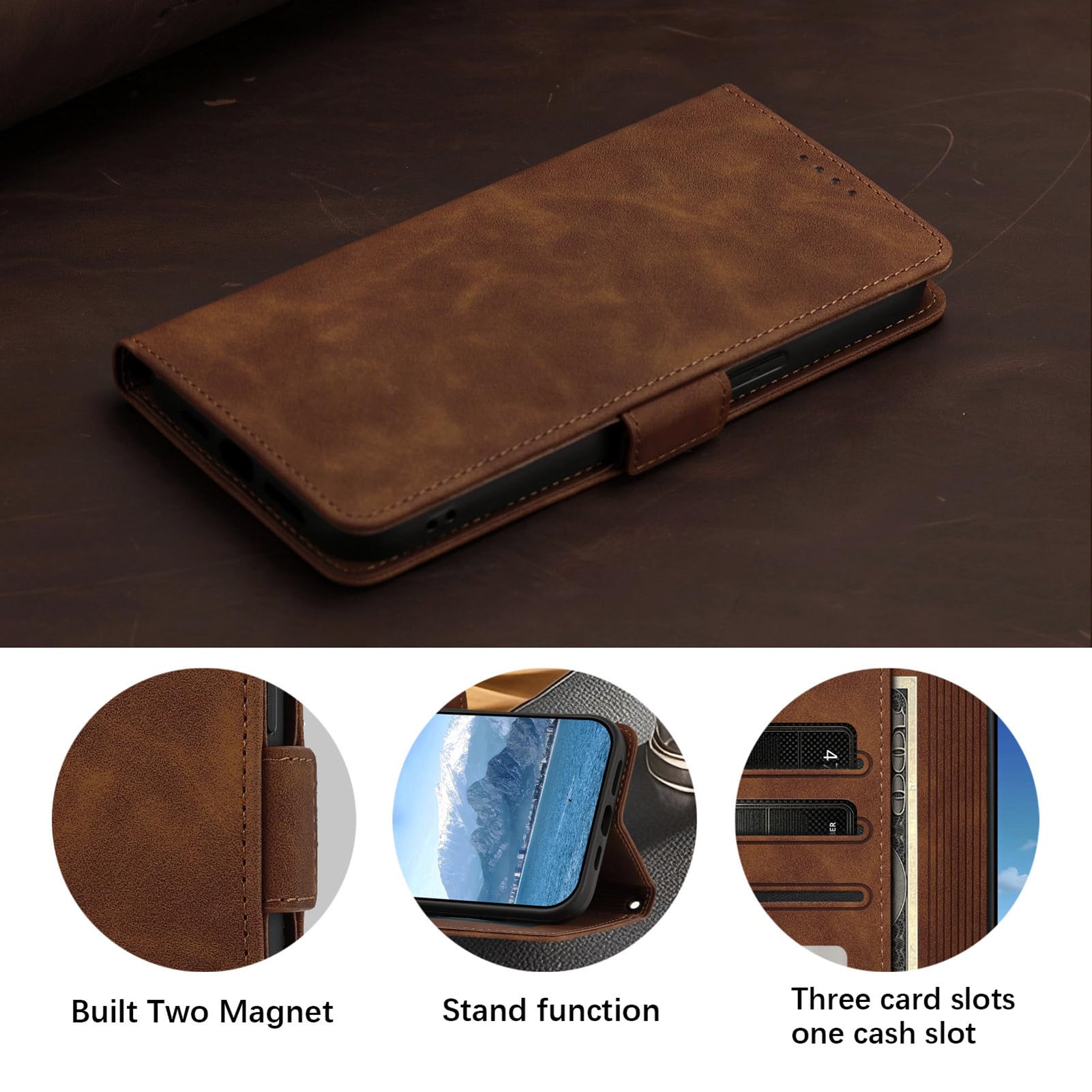 Etui z klapką do Google Pixel 11ProXL/11 Pro/11, gniazda na karty