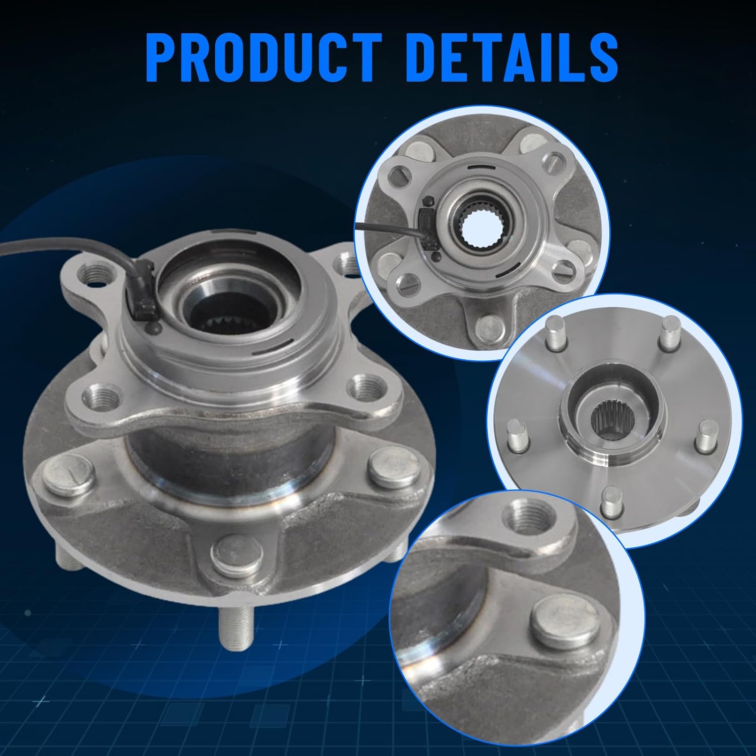 512393 Rear Wheel Hub and Bearing Assembly for Suzuki SX4 2007-2013 Hub Bearing AWD 5 Lugs W/ABS