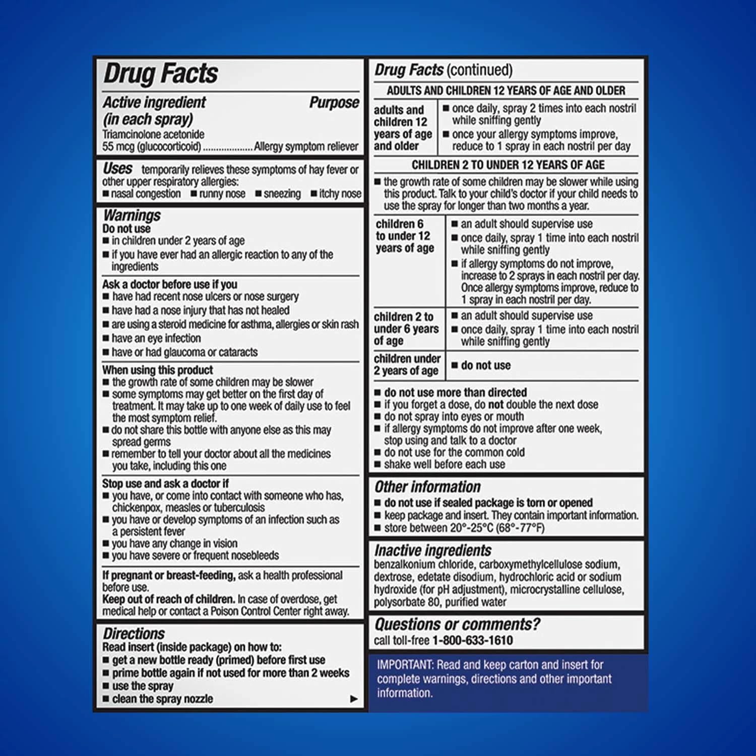 Nasacort 24HR Allergy Nasal Spray for Adults, Non-drowsy & Alcohol Free, 270 Spray Pack