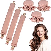 Curls Without Heat, 3-Piece Heatless Curls Set Curlers, Non-Slip Heatless Curls, Heatless Curls Silk Hair Curler for Short, Medium, Long Hair Girls, DIY Overnight Curls (Pink)