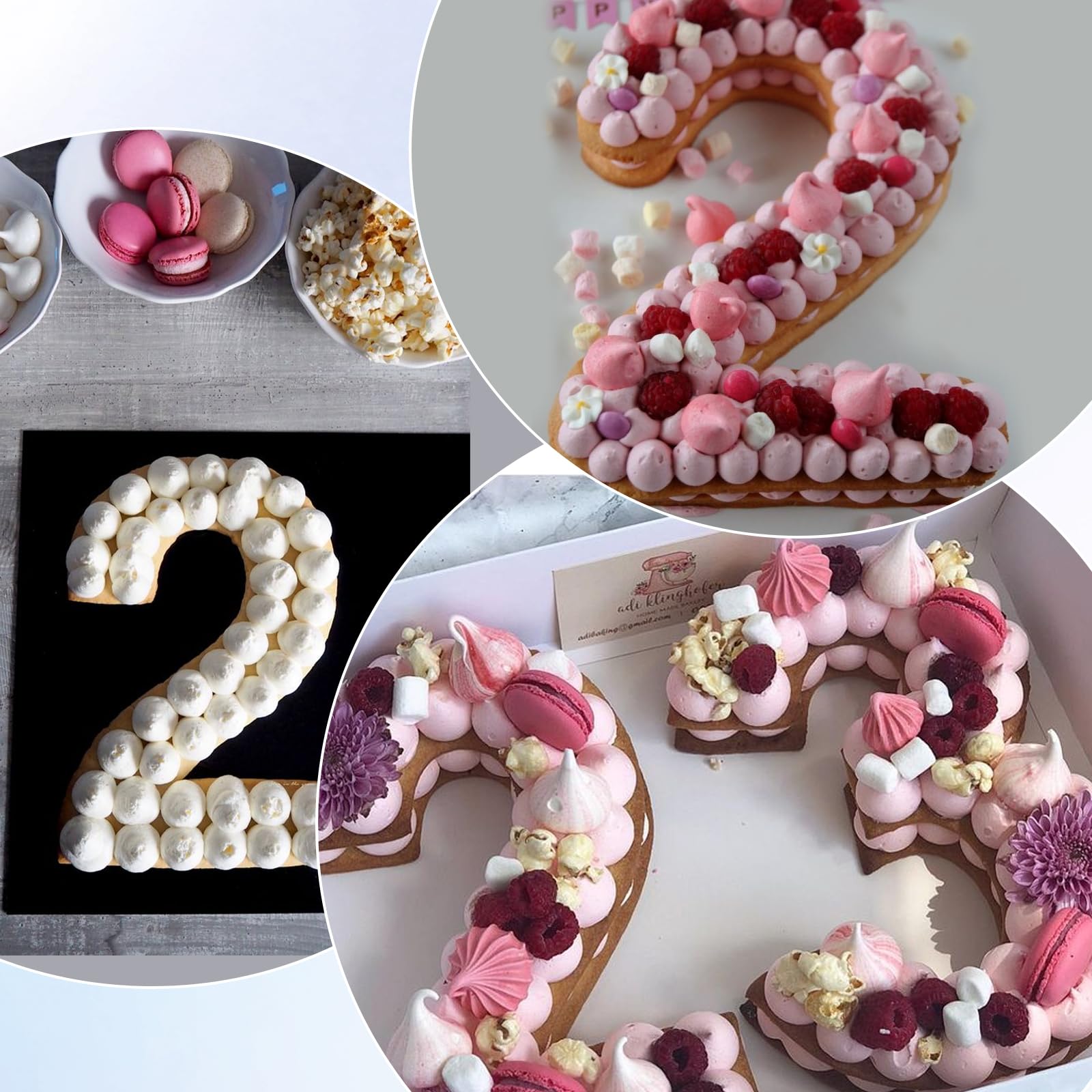 Kuchenform Zahlen, 9 Stück 10 Zoll Number Cake Backform, Großes Silikon Zahlenbackform Zahlen kuchenform Zahlen Backform Zahlentorte für Backen(0-8)-Rot