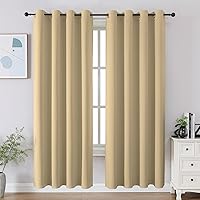 Vista 68 de CUCRAF Juego de 2 paneles de cortinas opacas negras de 54 pulgadas de largo, cortinas de oscurecimiento de habitación para sala de estar