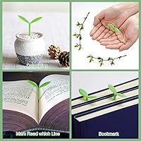 Vista 5 de YKING Sprout Little Green Bookmarks Silicone Grass Buds Creative Green Bookmarks, Gifts for Book Lovers Reading, Set of 8