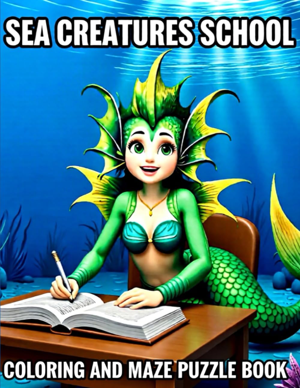 SEA CREATURES SCHOOL COLORING AND MAZE PUZZLE BOOK