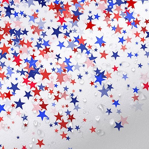 Miniatura 4 de Cortina de ducha patriótica con estrellas rojas y azules, 4 de julio, de poliéster, impermeable, decoración de bandera estadounidense para la